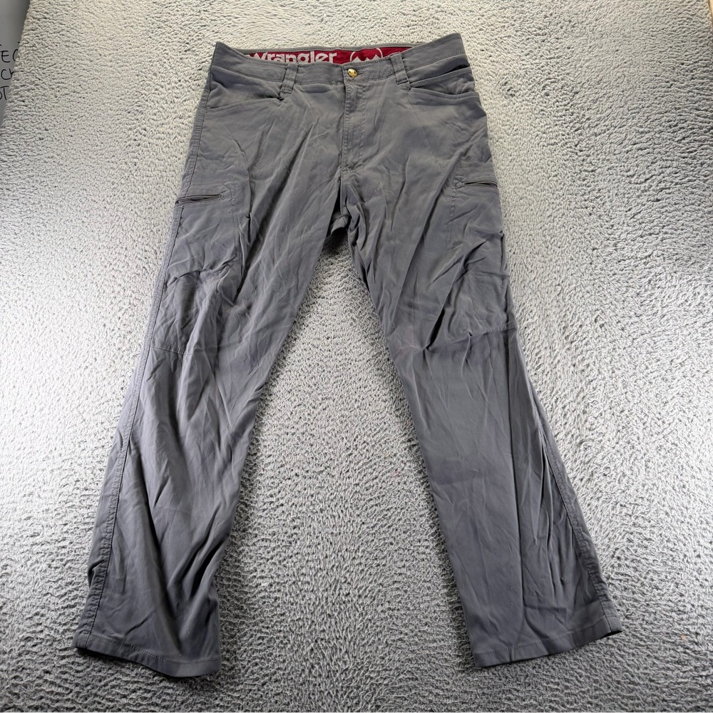 Wrangler Pant Mens 35x31 Gray Nylon‎ Windbreaker Straight Leg Gorpcore Hiking